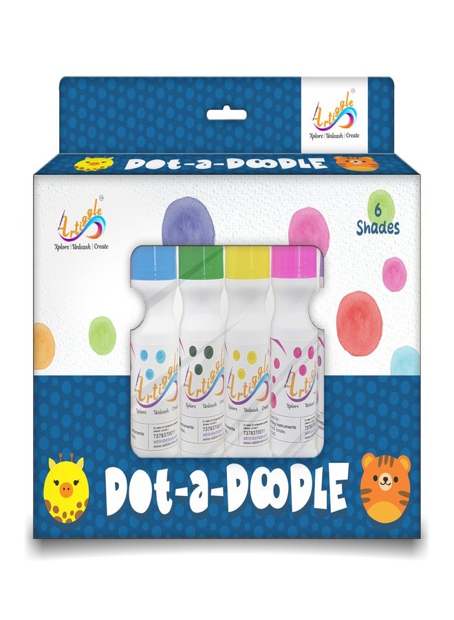 Artiggle Dot-a-Doodle | Dot Marker,6 Shades 60ML Non Toxic Fun Art & Craft Supplies| Dab 20 mm with 20 Printed Brain Boosting Worksheets |Activity Book - Image 1